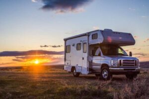 rv in sunset