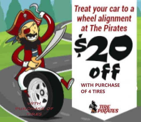 Tire pirates $20 offer with purchase of 4 tires in Calgary, AB